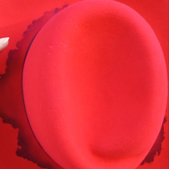 RARE NEW Maison Michel Red/Black Fedora hat size Large Unisex - Picture 15 of 15